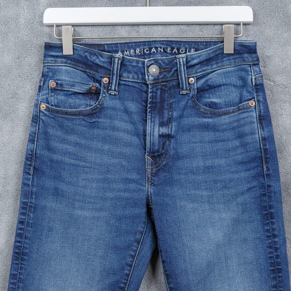 AMERICAN EAGLE Slim Straight Airflex+ Denim Jeans Dark Wash Mens Sz 28x28 - Picture 2 of 10